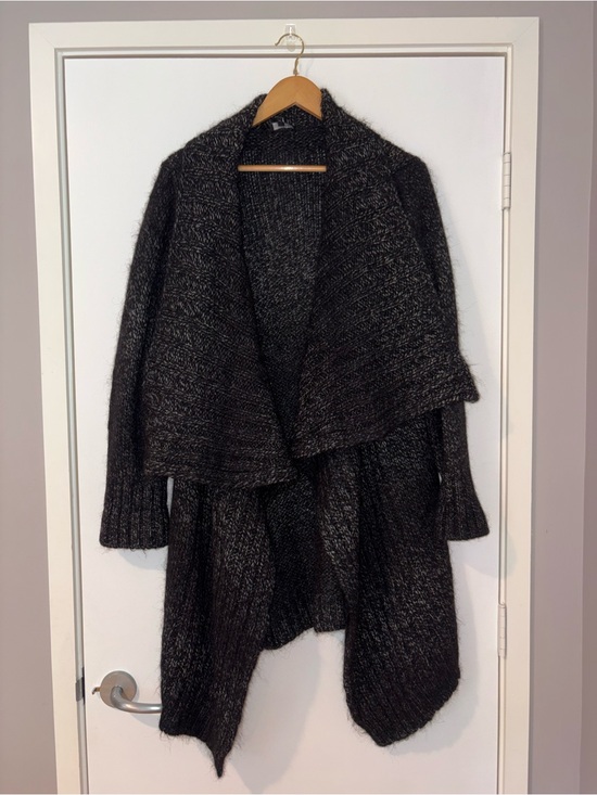 Eileen Fisher Sweaters - Eileen Fisher Open-Front Black Knit Cardigan Sweater